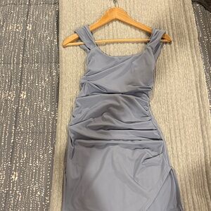 Elegant Slate Blue Sleeveless Dress